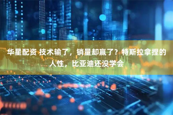 华星配资 技术输了，销量却赢了？特斯拉拿捏的人性，比亚迪还没学会
