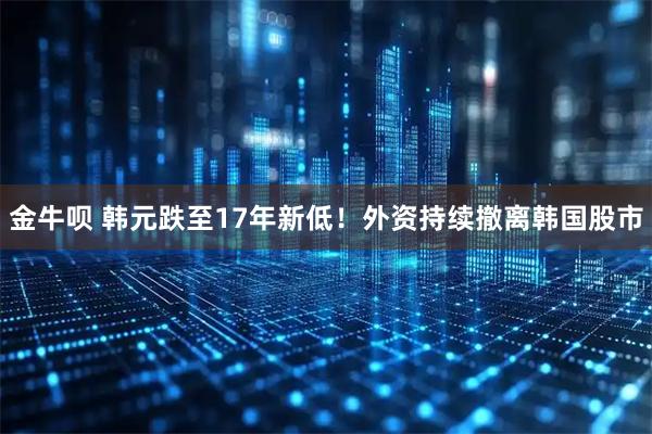 金牛呗 韩元跌至17年新低！外资持续撤离韩国股市