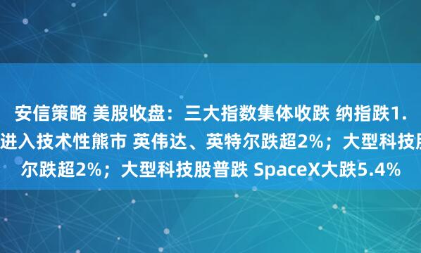 安信策略 美股收盘:三大指数集体收跌 纳指跌1.4%;费城半导体指数进入技术性熊市 英伟达、英特尔跌超2%;大型科技股普跌 SpaceX大跌5.4%